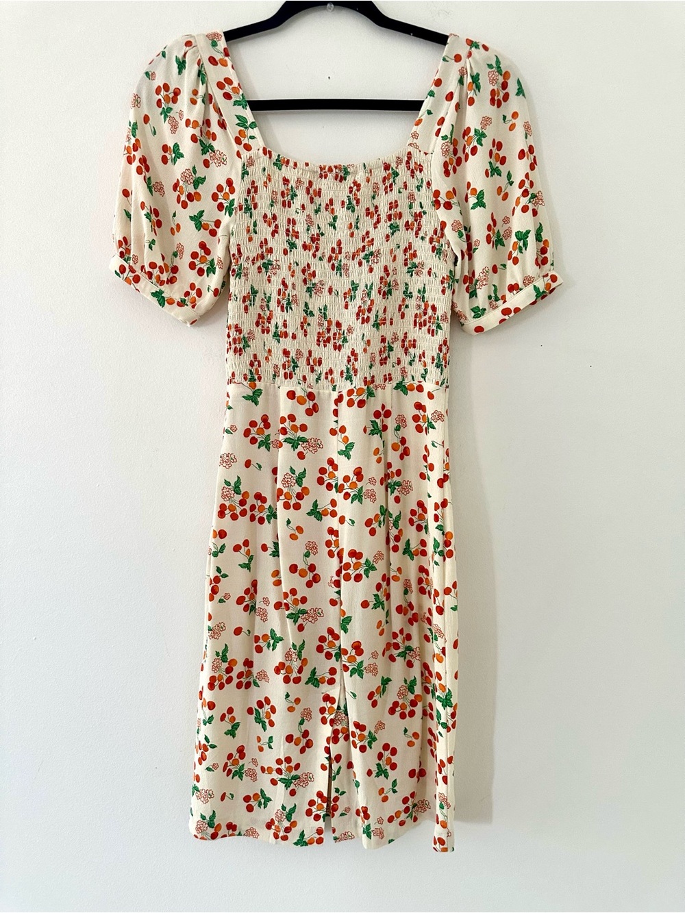 Rouje Cream Floral Cherry-Print Dress - Picture 5 of 7